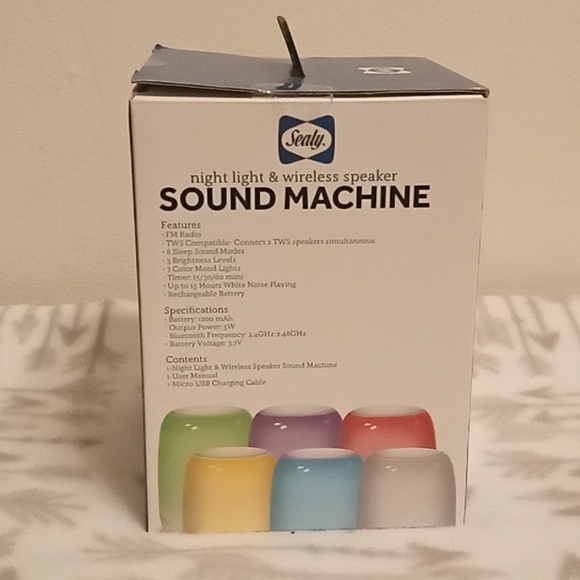 NIB Sealy Night Light & Wireless Speakers Sound Machine - Picture 3 of 4